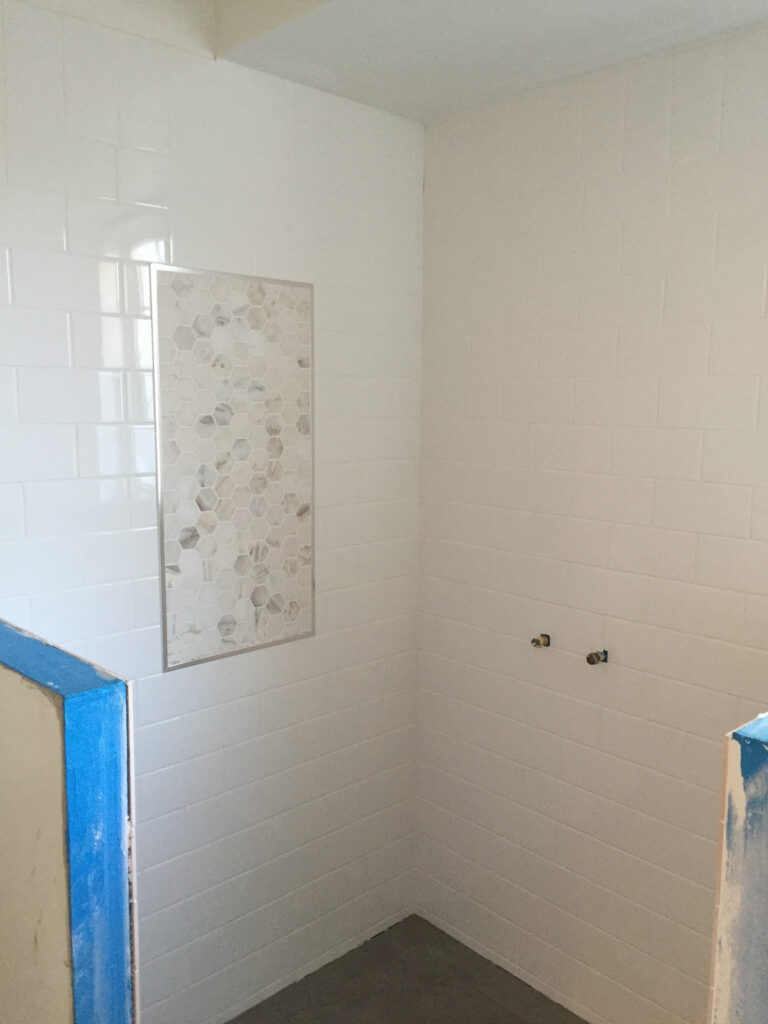 Frameless shower in small ensuite