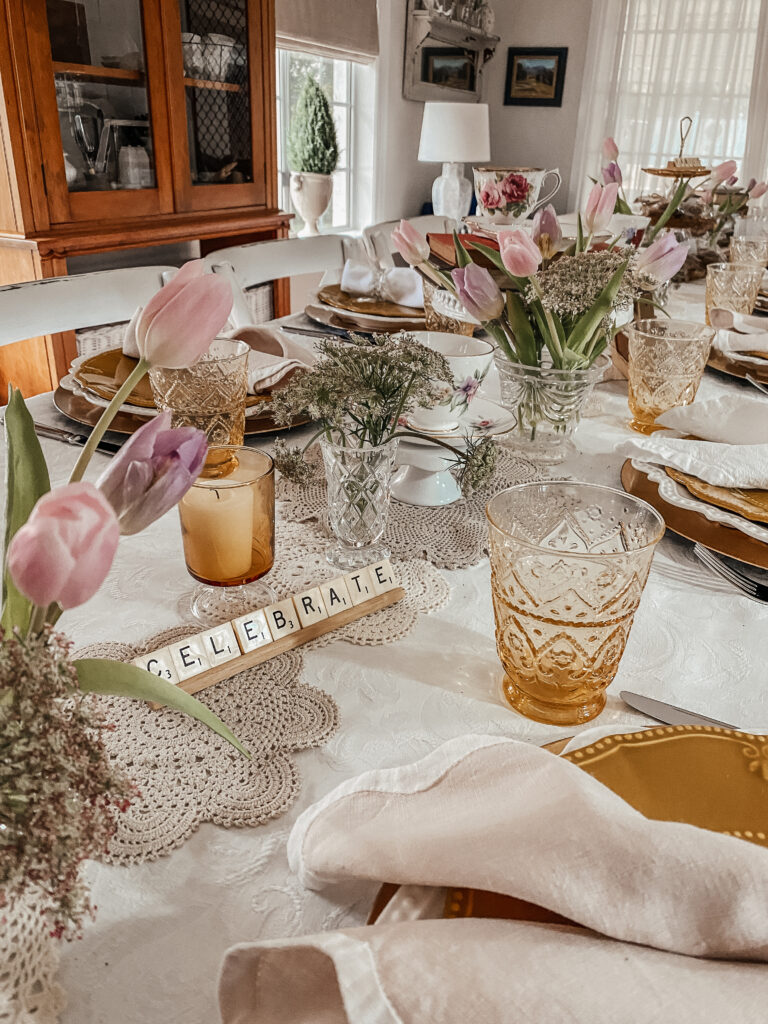 vintage inspired tablescape
